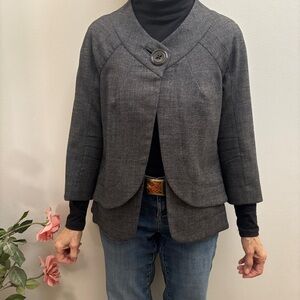 Yigal Azrouel Size 4 Wool Layered Jacket